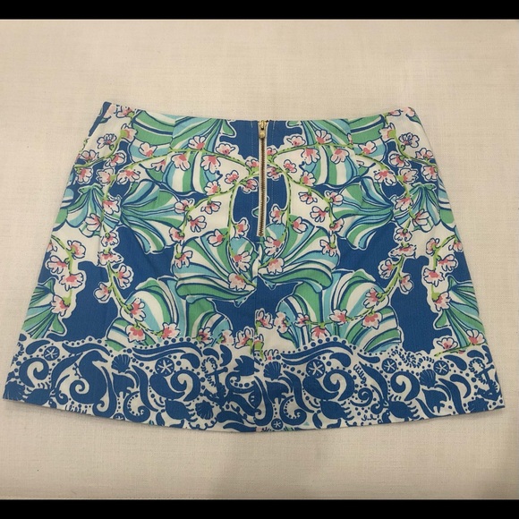 Lilly Pulitzer Tate Mini Skirt in Bay Blue Coasting Print - Size 4 - Picture 12 of 12